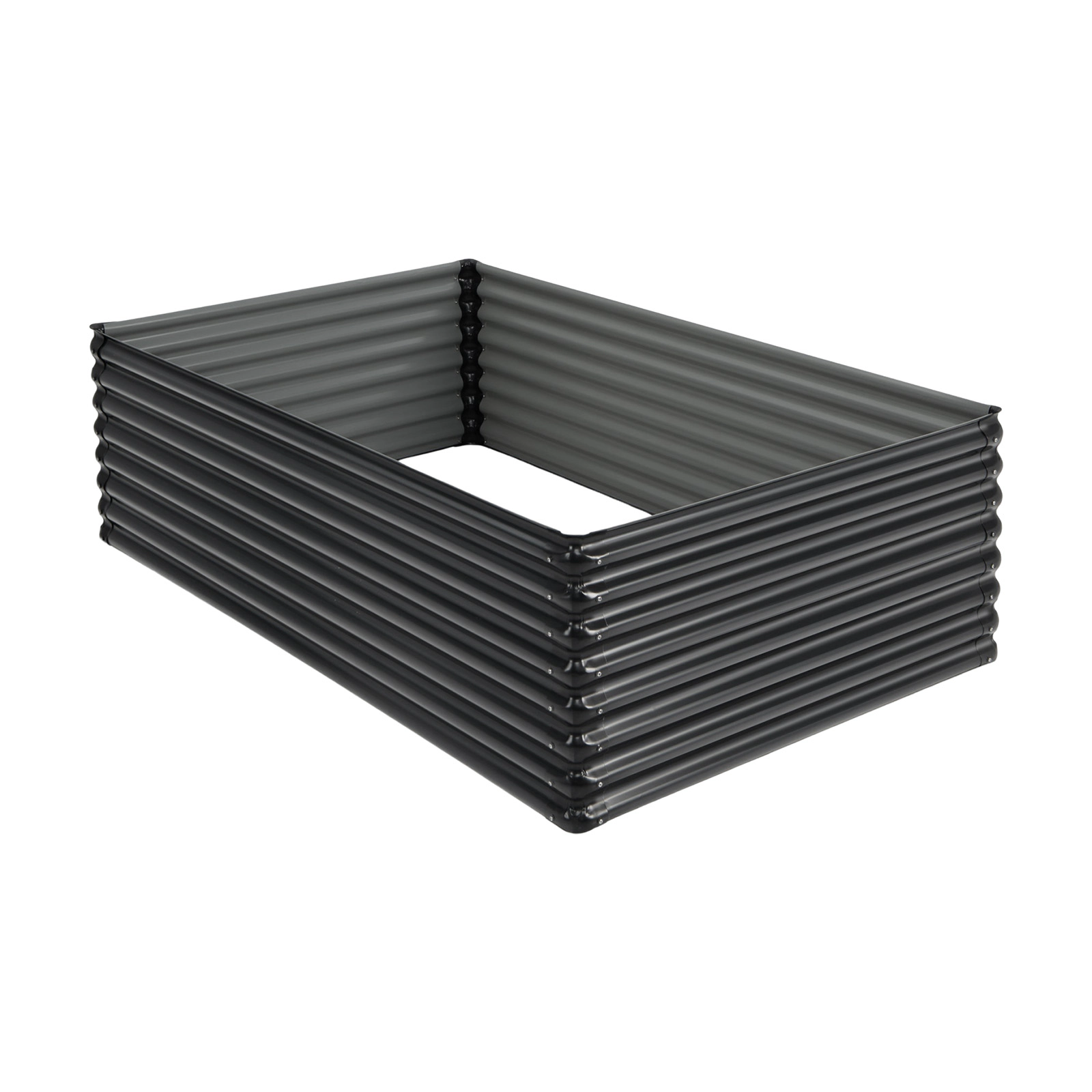 LJG 71 Inch Galvanized Metal Raised Garden Bed for Garden Backyard