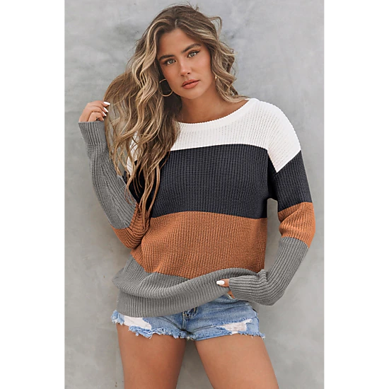 Threaded Pear Women's Millie Knitted O Pullover Sweater