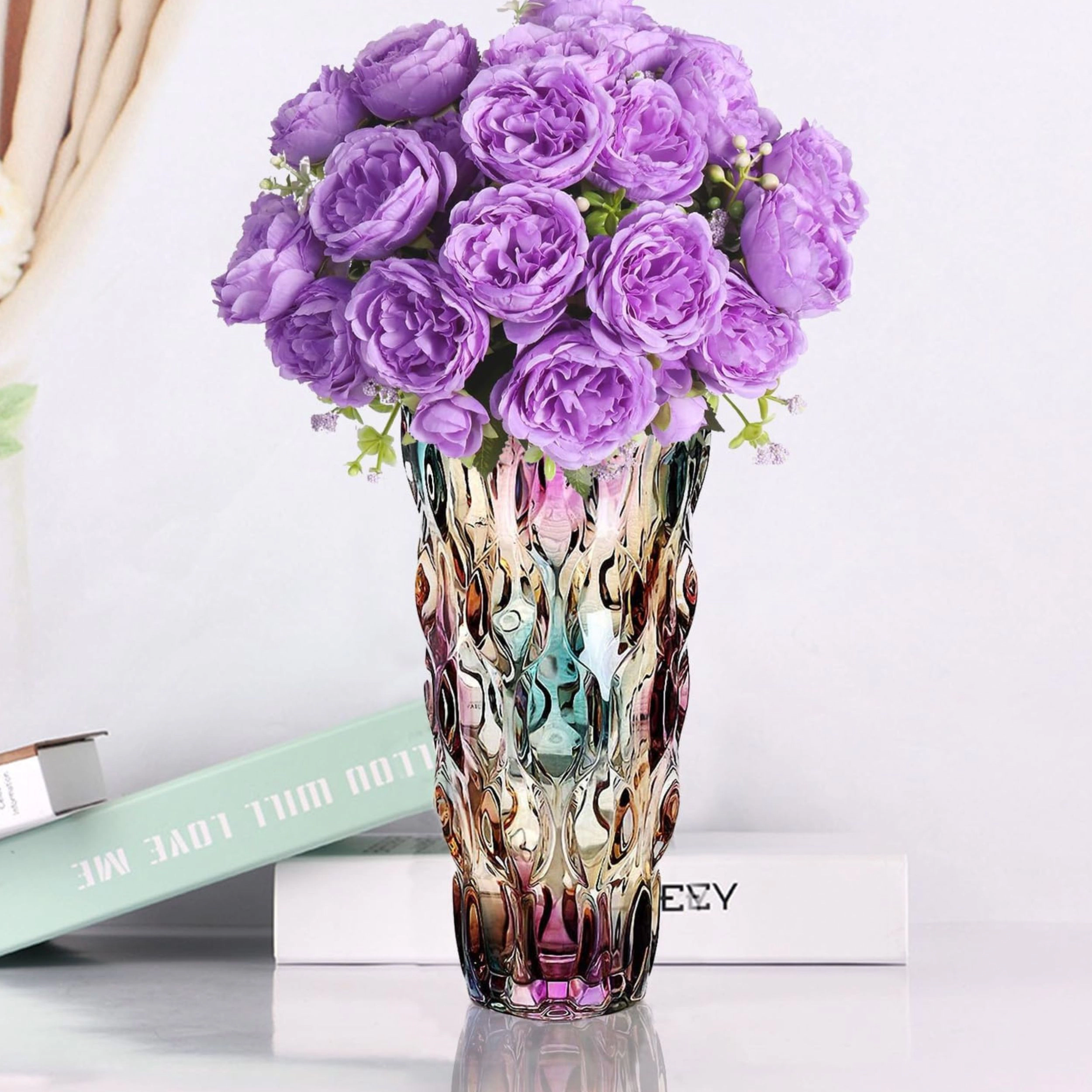 Stock Preferred Large Thickened Crystal Glass Flower Vase for Table Centerpieces