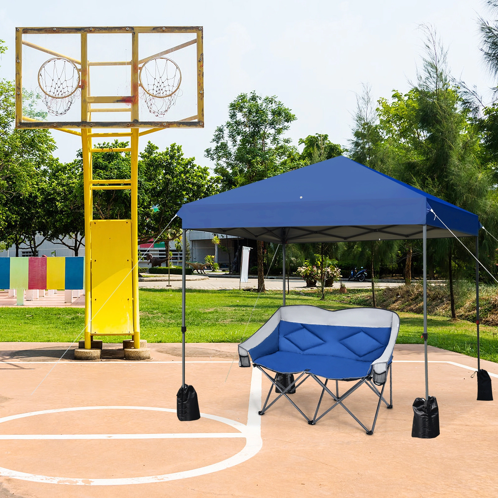 LJG 8'x8' Outdoor Pop up Canopy Tent with Roller Bag