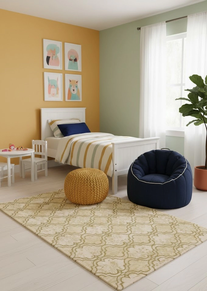 Magic Rugs 5'0 X 8'0 Beige-Brown Trellis Hand-Tufted Modern Wool Rug