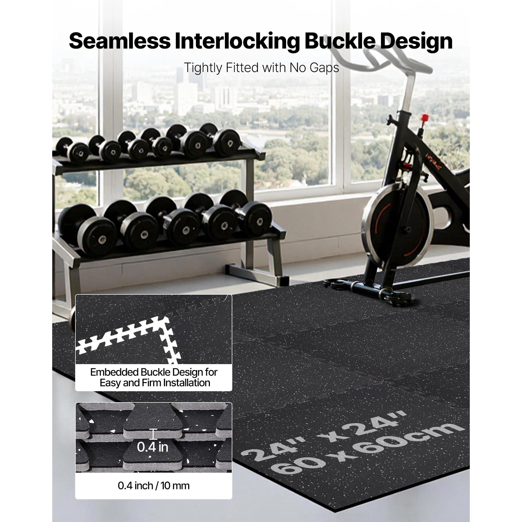 HONGGE Puzzle Exercise Mat Fitness Equipment Mats High-Density EVA Foam Mats Set Interlocking Rubber Soft Tiles