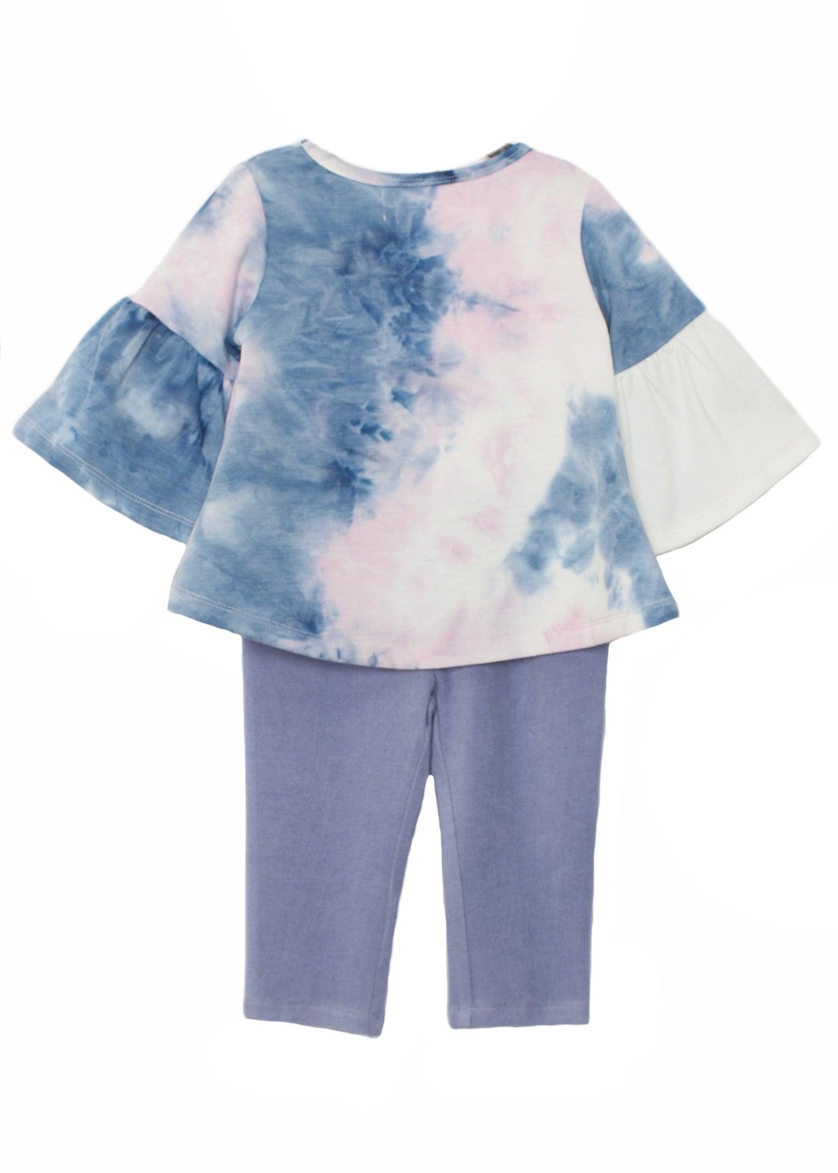 Mabel and Honey Girls Frilly Knit Tie Dye 2-Piece Set