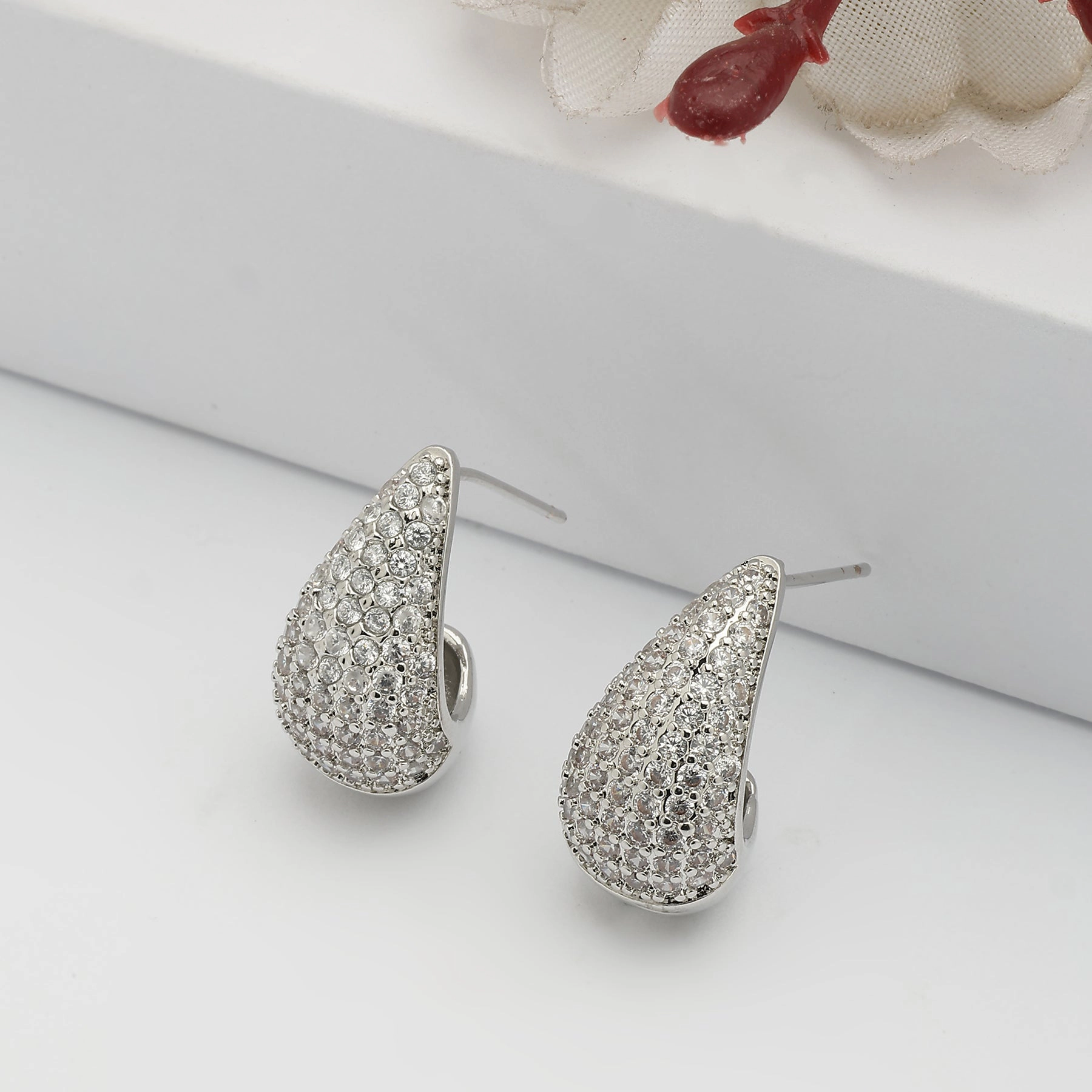 AGP PARIS Womens Dewdrop Hoop Earrings