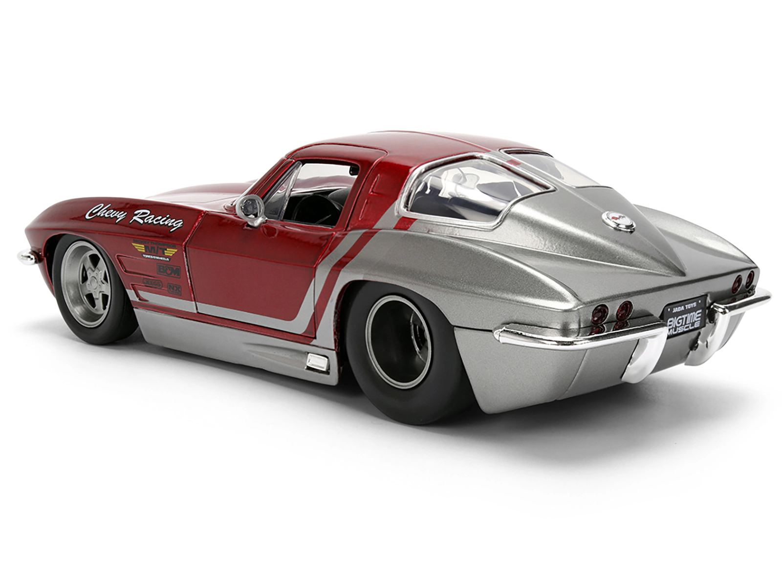 Jada 1963 Chevrolet Corvette Stingray "Chevy Racing" Red Metallic and Gray "Bigtime Muscle" Series 1/24