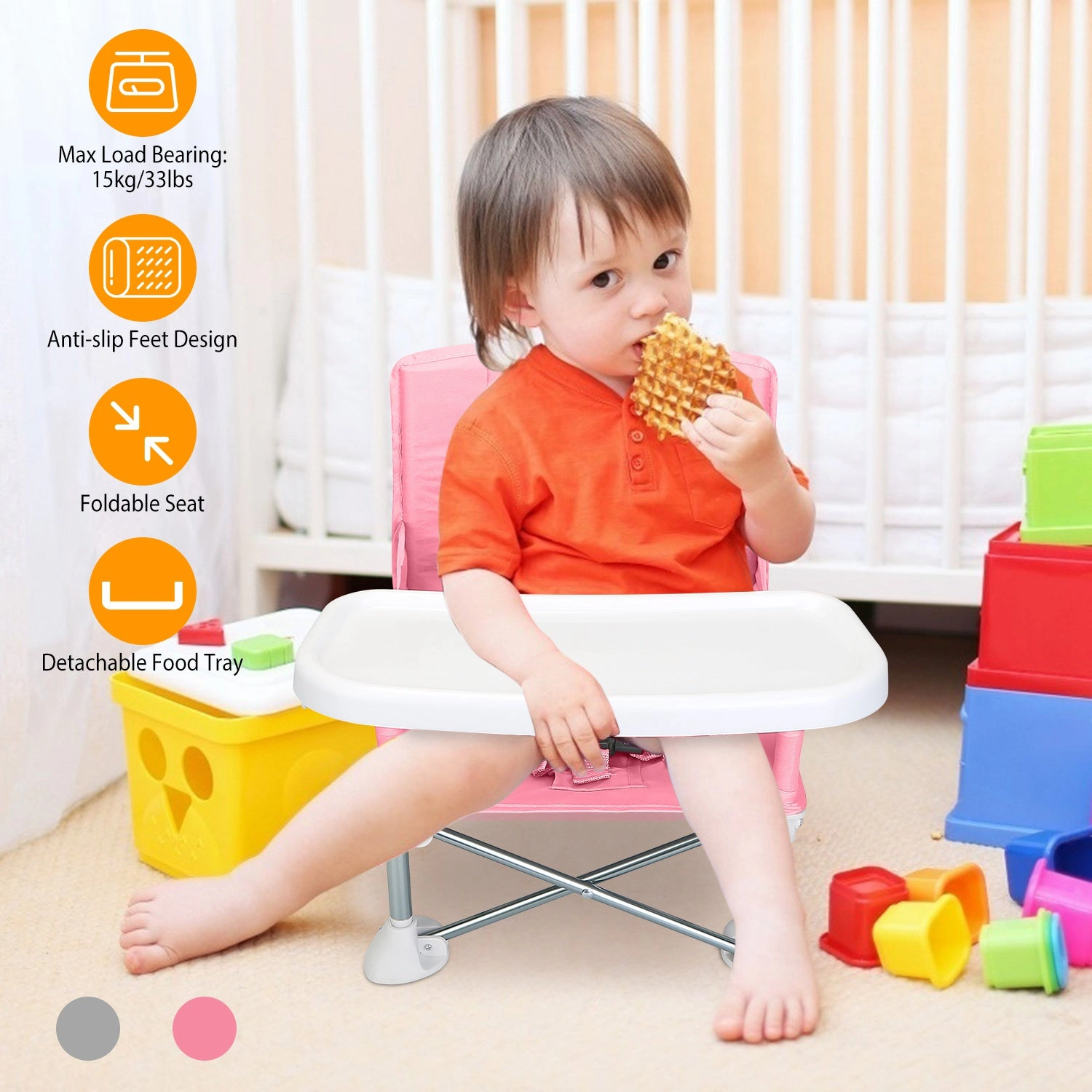 GBruno Kids' Kids' Foldable Travel Booster Seat With Tray