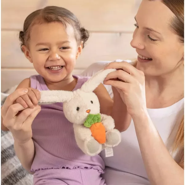 Sperric Easter Basket Stuffer Toys Set, Cuddly Easter Plush Bunny Holding Carrot w/ 6pc Surprise Unicorn Hatching Eggs