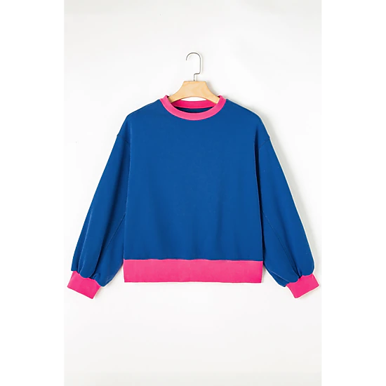 Threaded Pear Women's Karilia Colorblock Bubble Sleeve Sweatshirt
