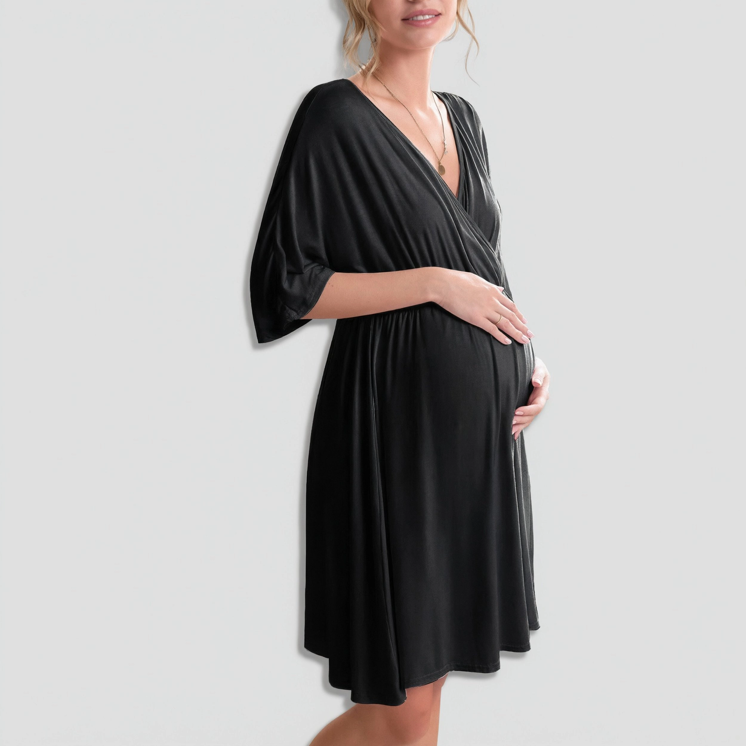 Ekouaer Labor Delivery Hospital Gown 2 Pack Maternity Dress Nursing Nightgown