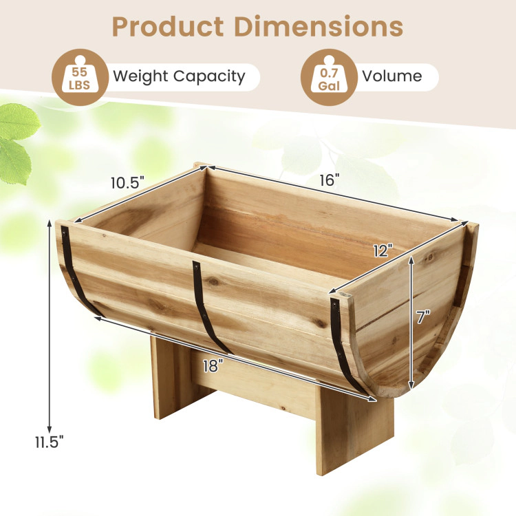 Hivvago Outdoor Wooden Planter with Legs for Flower Herb Vegetable Fruit