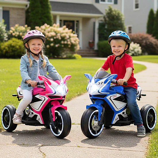 Costway Kids Ride on Motorcycle 6V Battery Powered Mini Electric Motorbike with LED Lights Red