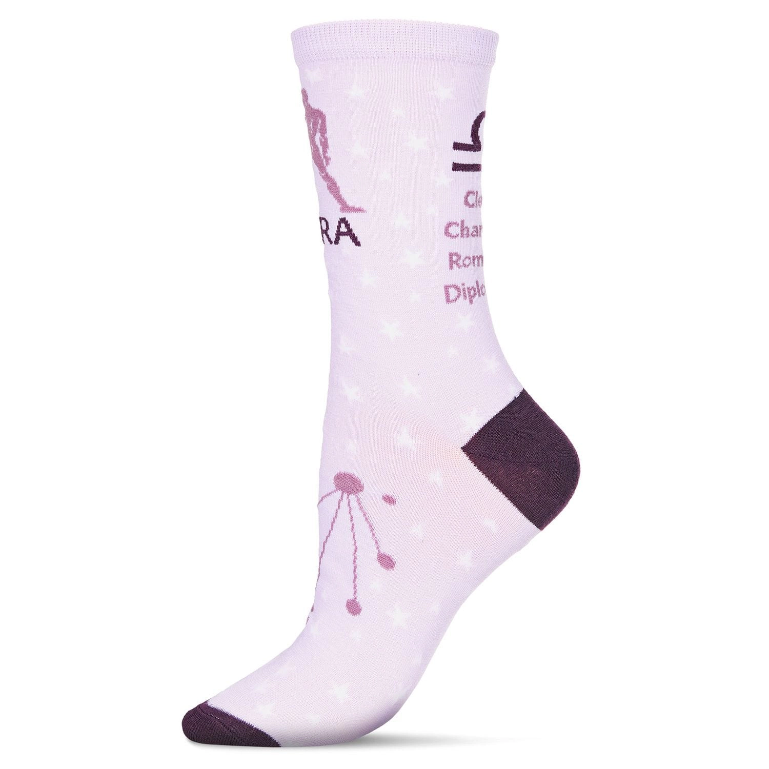 MeMoi Women's Libra Zodiac Sign Crew Socks