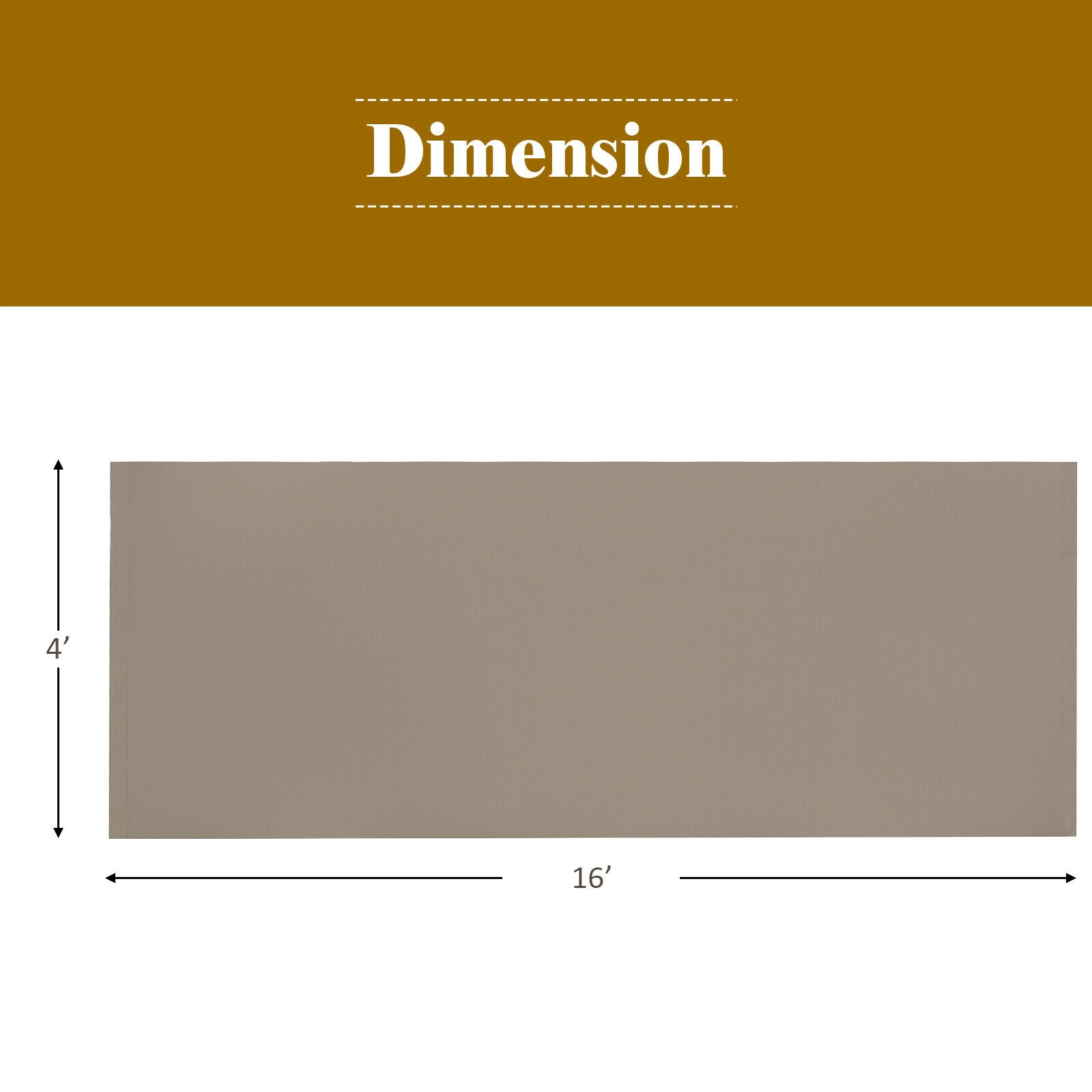 SUGIFT Universal Replacement Canopy for Pergola Structure Sun Awning Beige/Brown 16-ft x 4-ft Panels