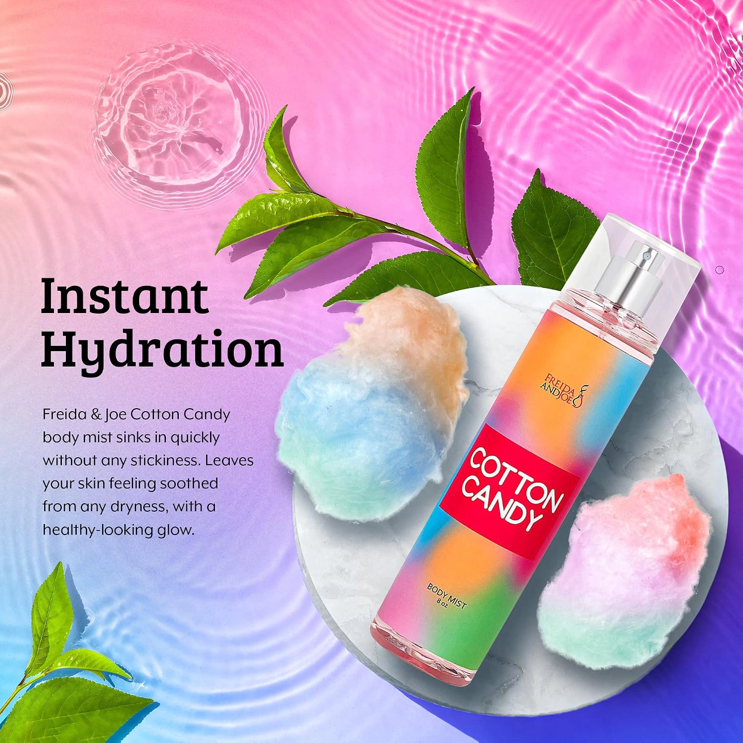 Freida and Joe Women Cotton Candy Fragrance Body Mist in 8oz Spray Bottle