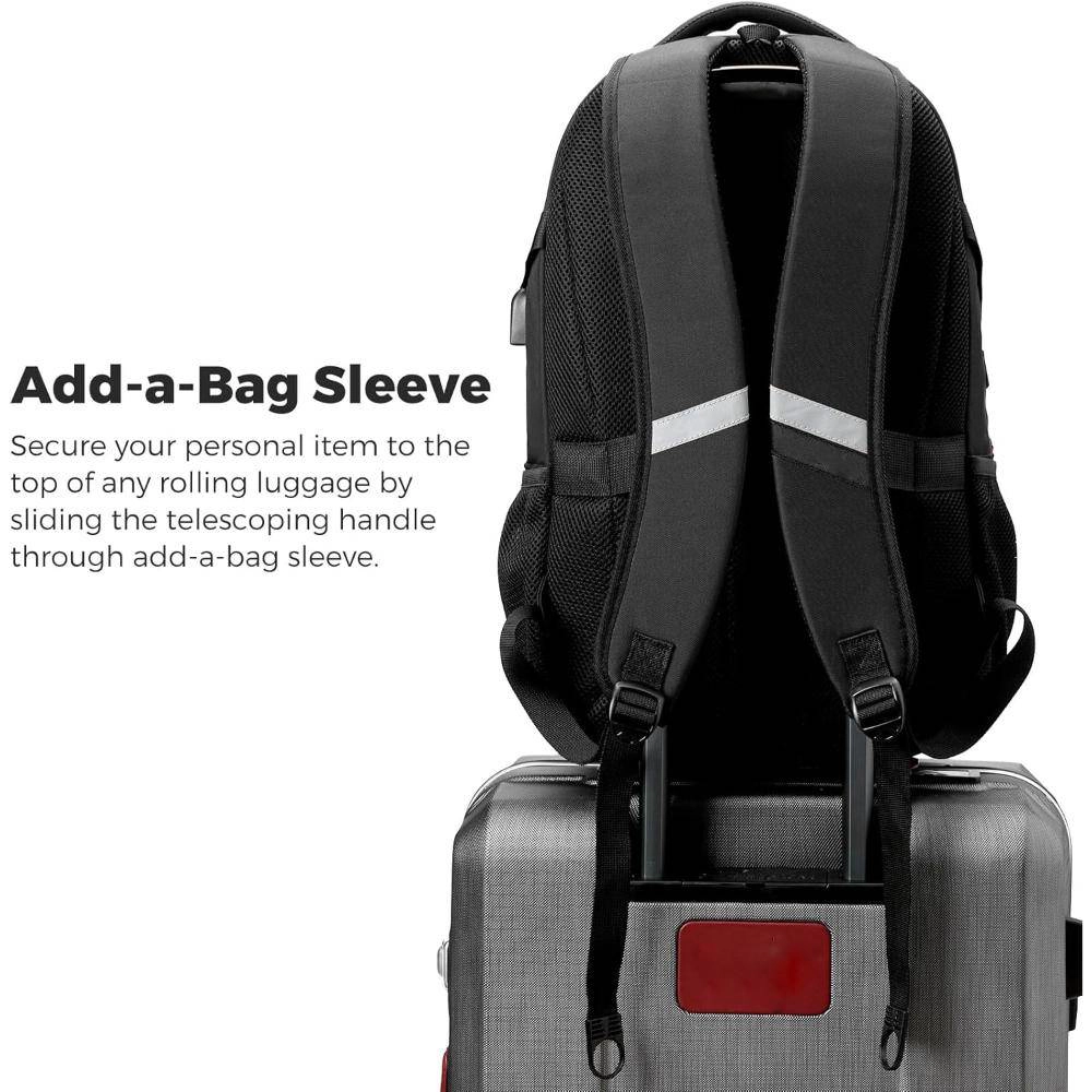 Clear Skye Unisex Black Water Repellent Travel Backpack