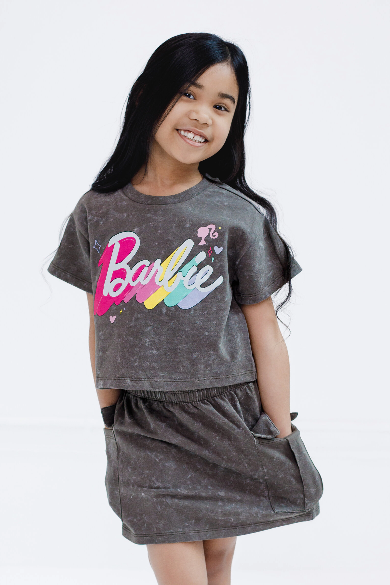 Barbie Girls' 2-Piece Tee and Skirt Set