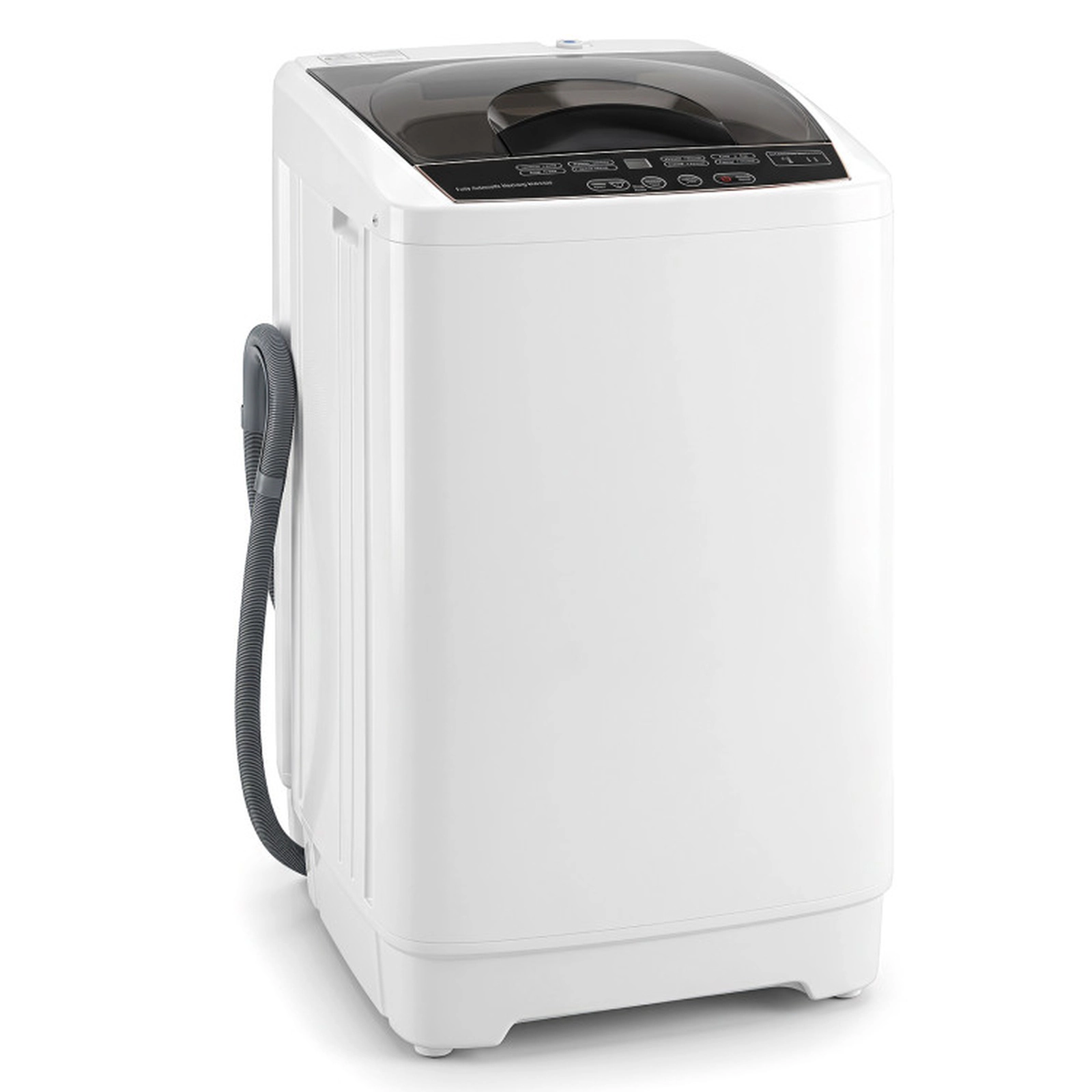 SUGIFT Full Automatic Compact Washing Machine Wash Spin Dry 8 Programs 9.93-lb Capacity 18.5 x 18.5 x 33-in Gray/White