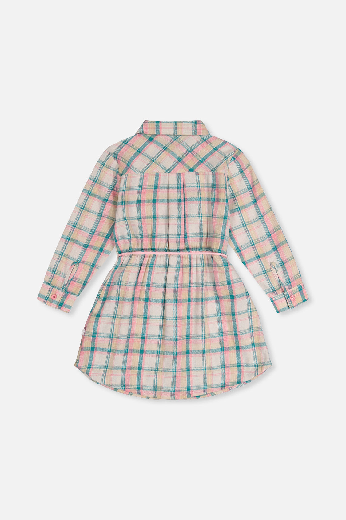 Deux par Girls Belted Plaid Shirt Dress