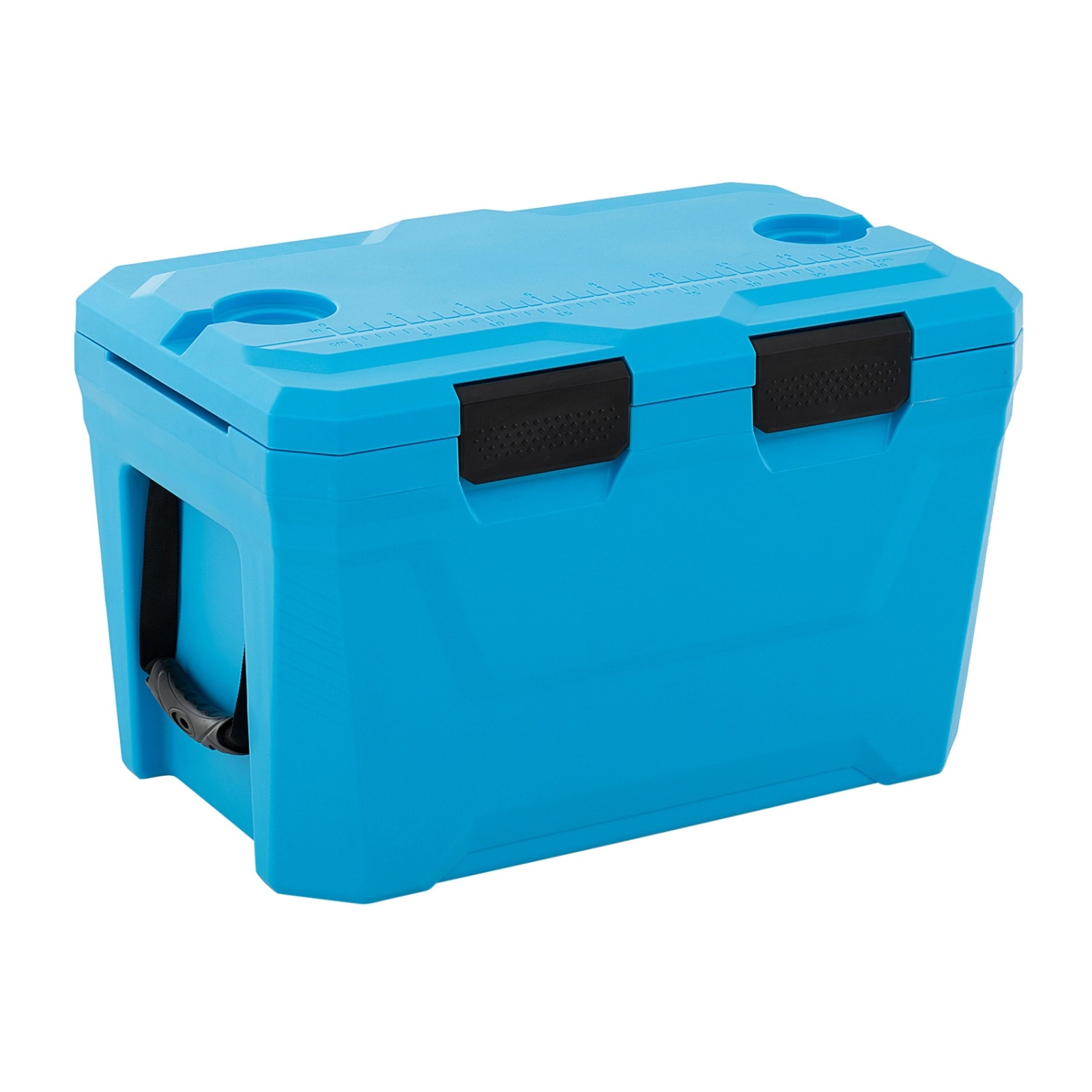 SUGIFT Blue 37-qt Hard Shell Insulated Cooler Ice Chest with 2 Cup Holders Bottle Opener and Fish Ruler