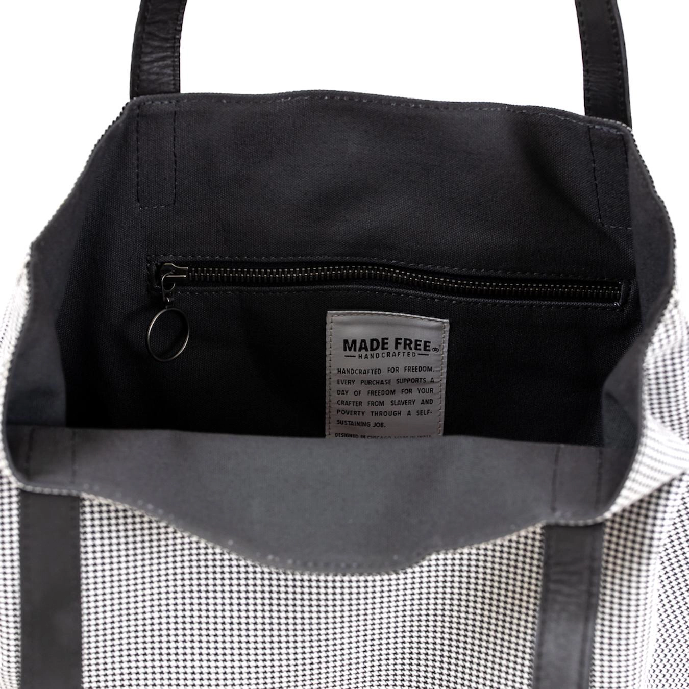 Made Free Houndstooth Print Day Tote