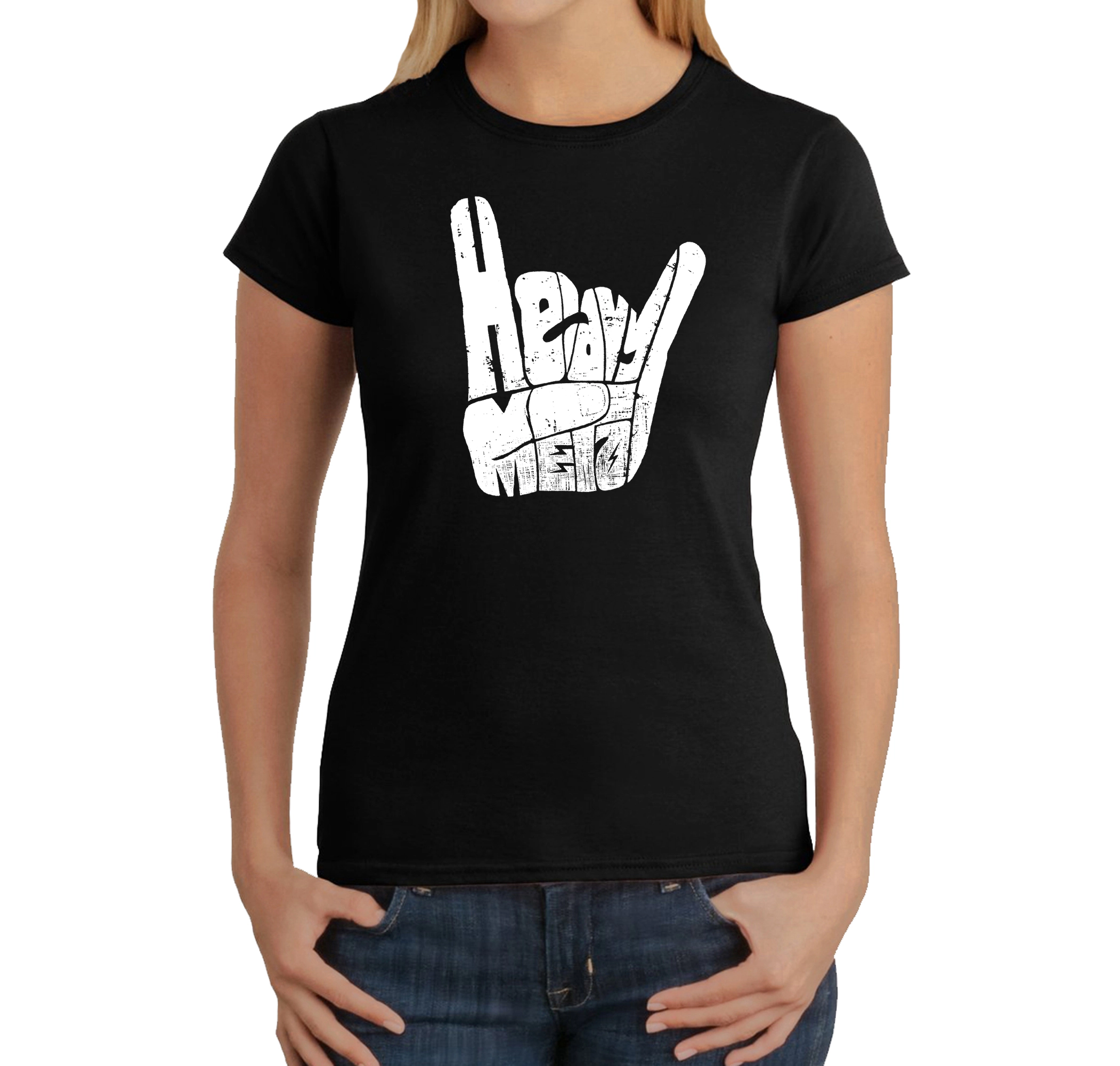 LA Pop Art Women's Word T-Shirt - Heavy Metal