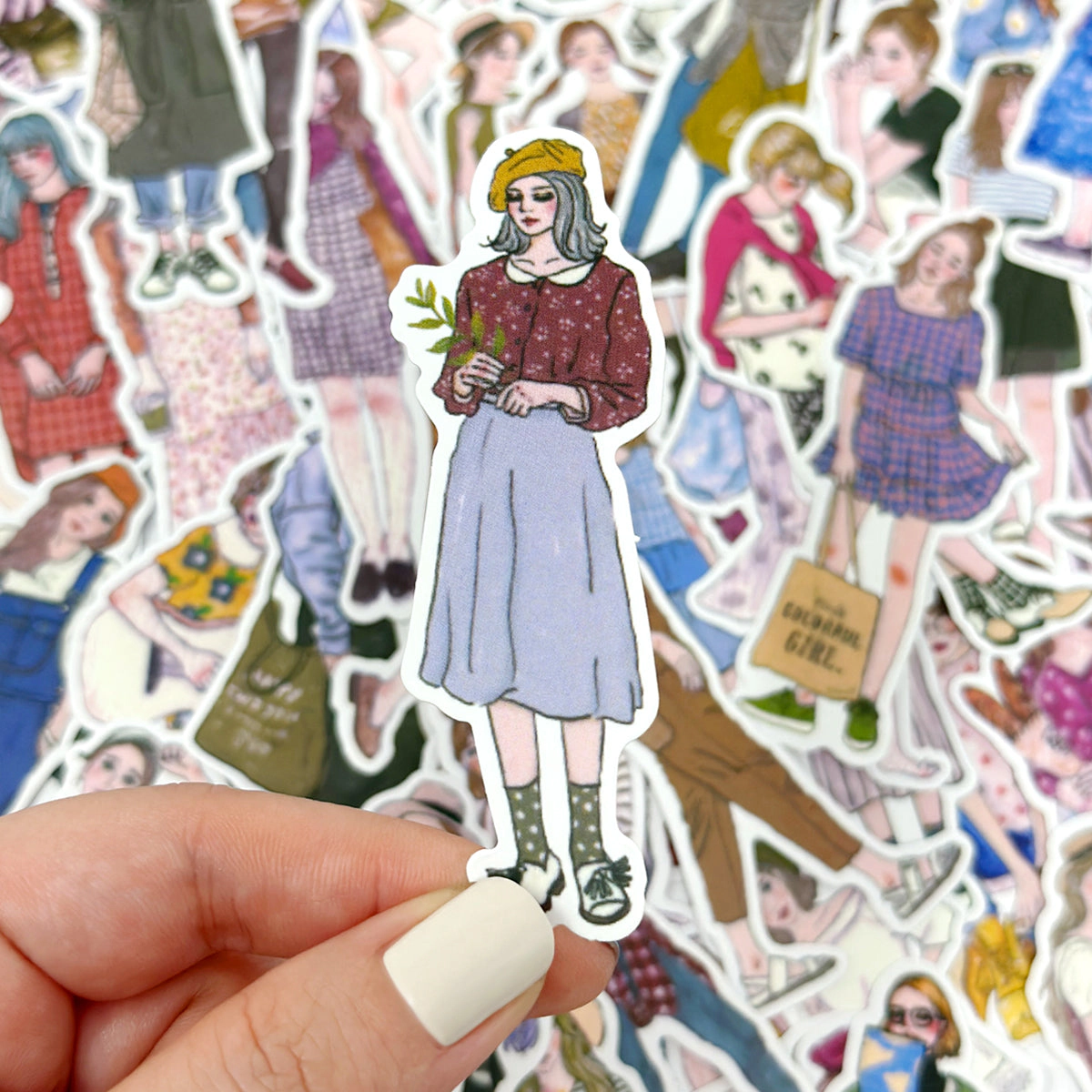Wrapables Fashion Women People Vinyl Stickers for Scrapbooking, Journaling, Water Bottles, 100pcs, Lifestyle Ladies