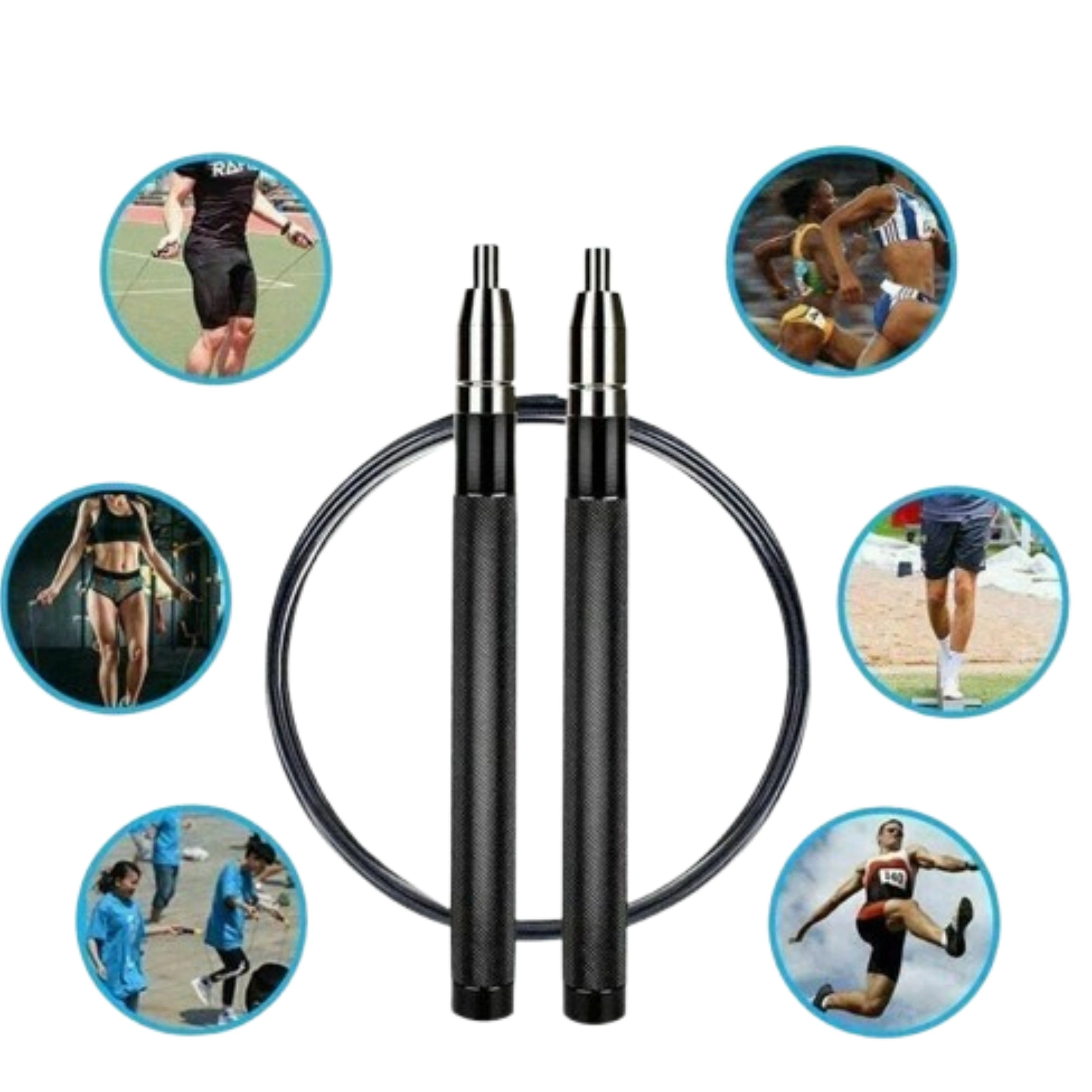 Home Collection Adjustable Speed Jump Rope with Aluminum Handles and Ball Bearings