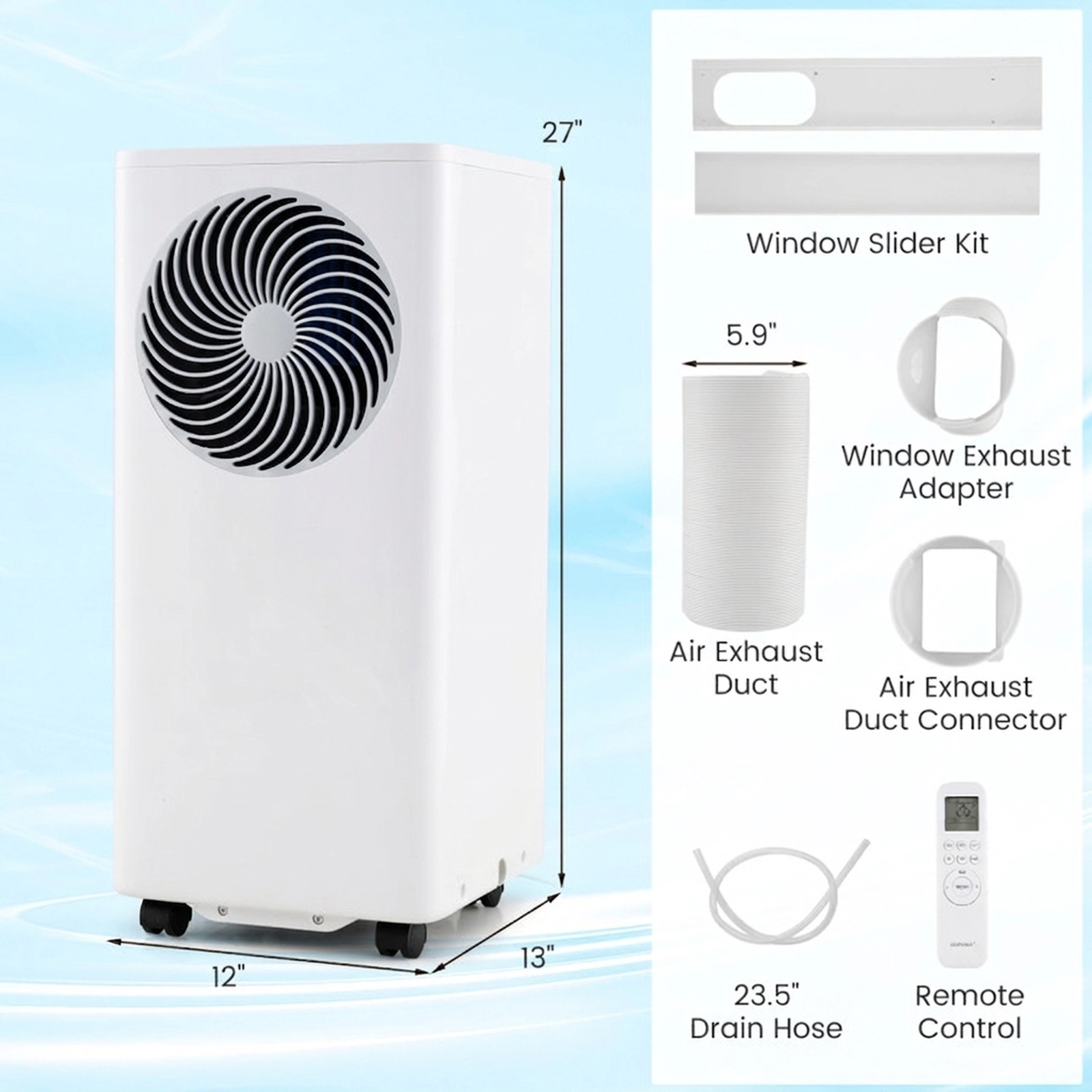 SUGIFT 3-in-1 Portable Air Conditioner and Dehumidifier 8200/10000 BTU Stand Up AC Unit Coverage up to 450 sq ft White
