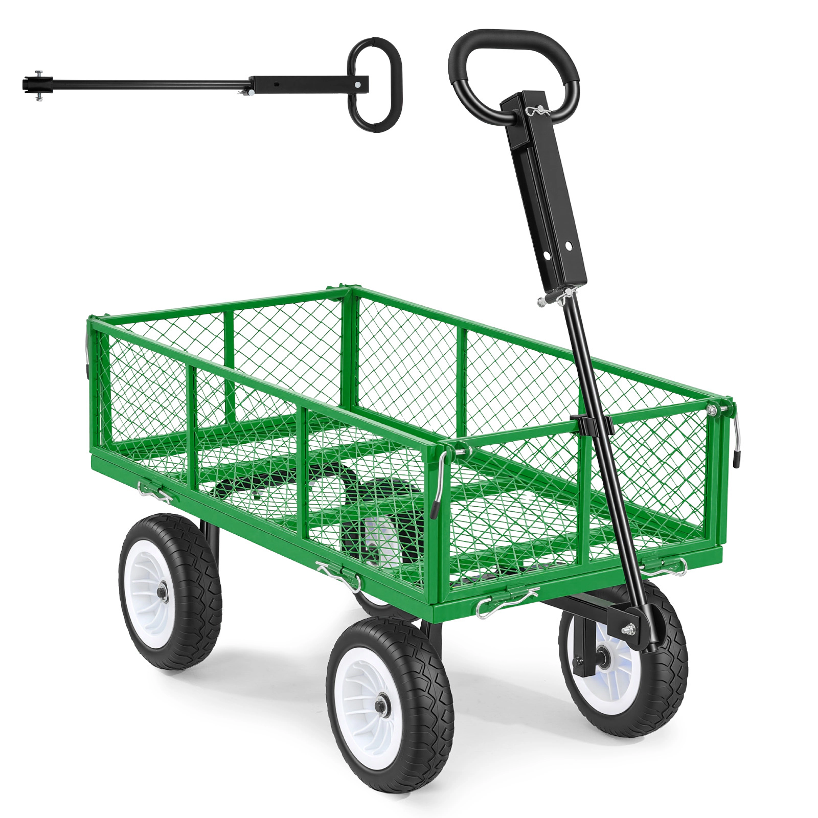 HONGGE Garden Cart 900 LBS Heavy Duty Steel Yard and Garden Utility Wagon with 10-Inch Tires Outdoor Gardening Stool