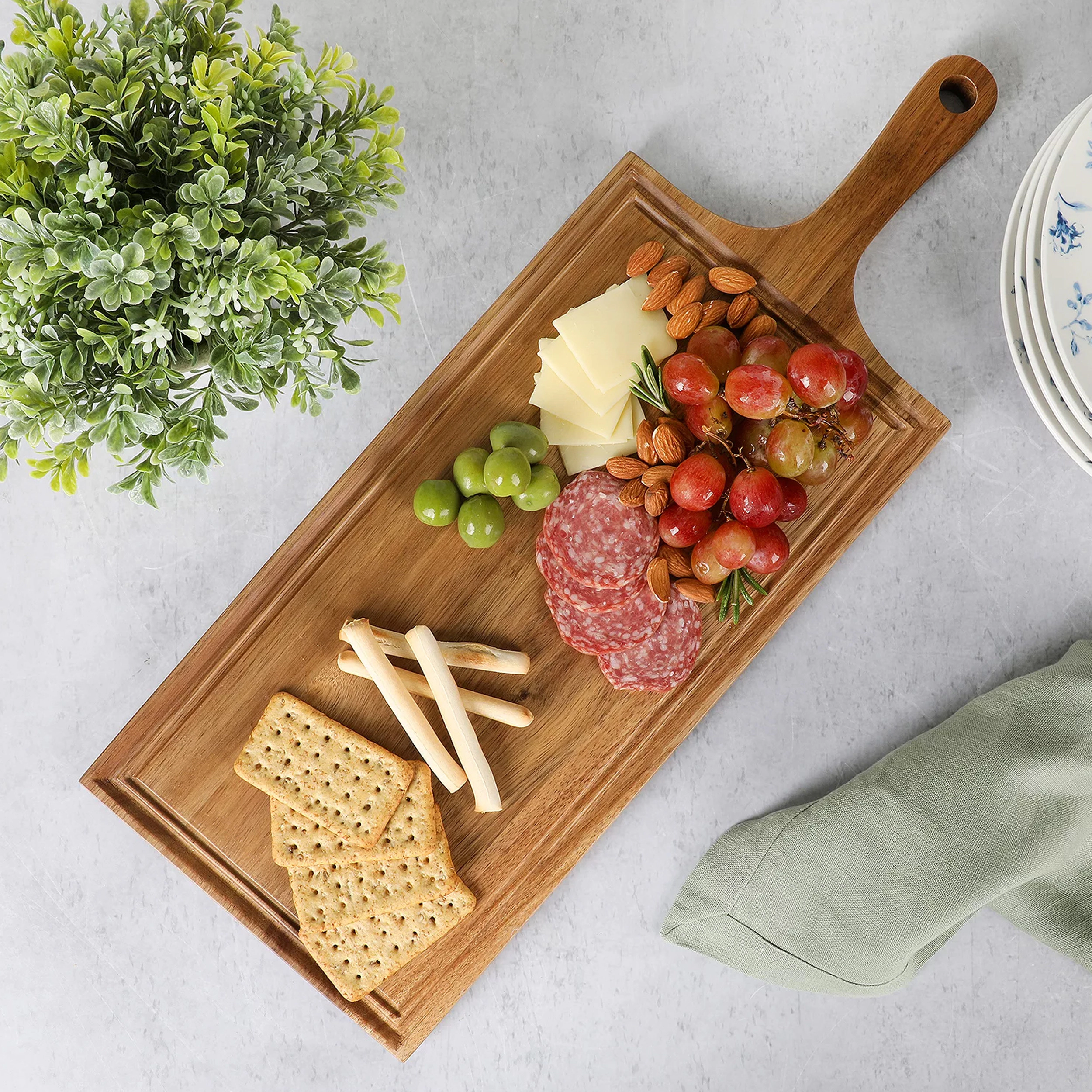 Martha Stewart Meadowhouse 20 x 7.5 Inch Acacia Wood Charcuterie Board in Brown