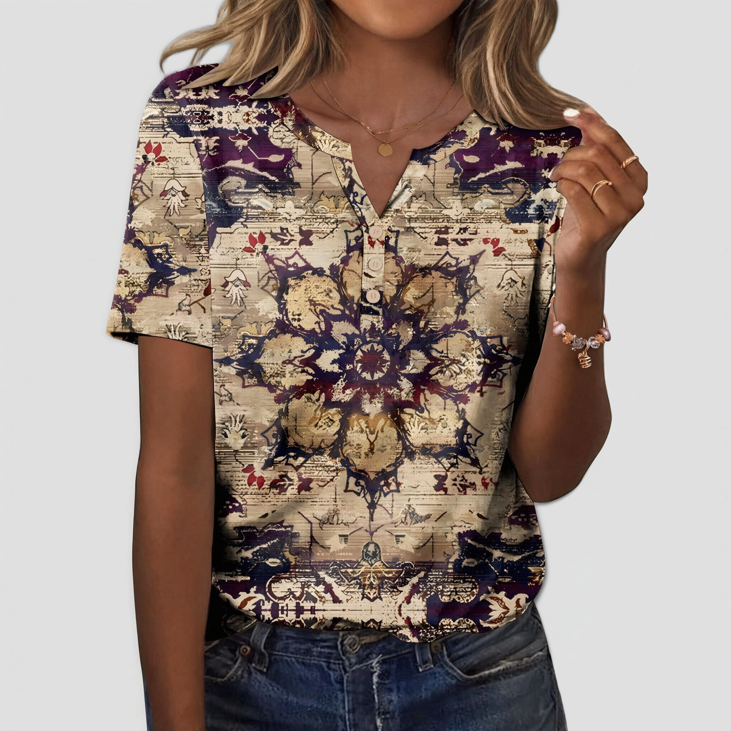 Zeagoo Women Crew Neck Short Sleeve T Shirt