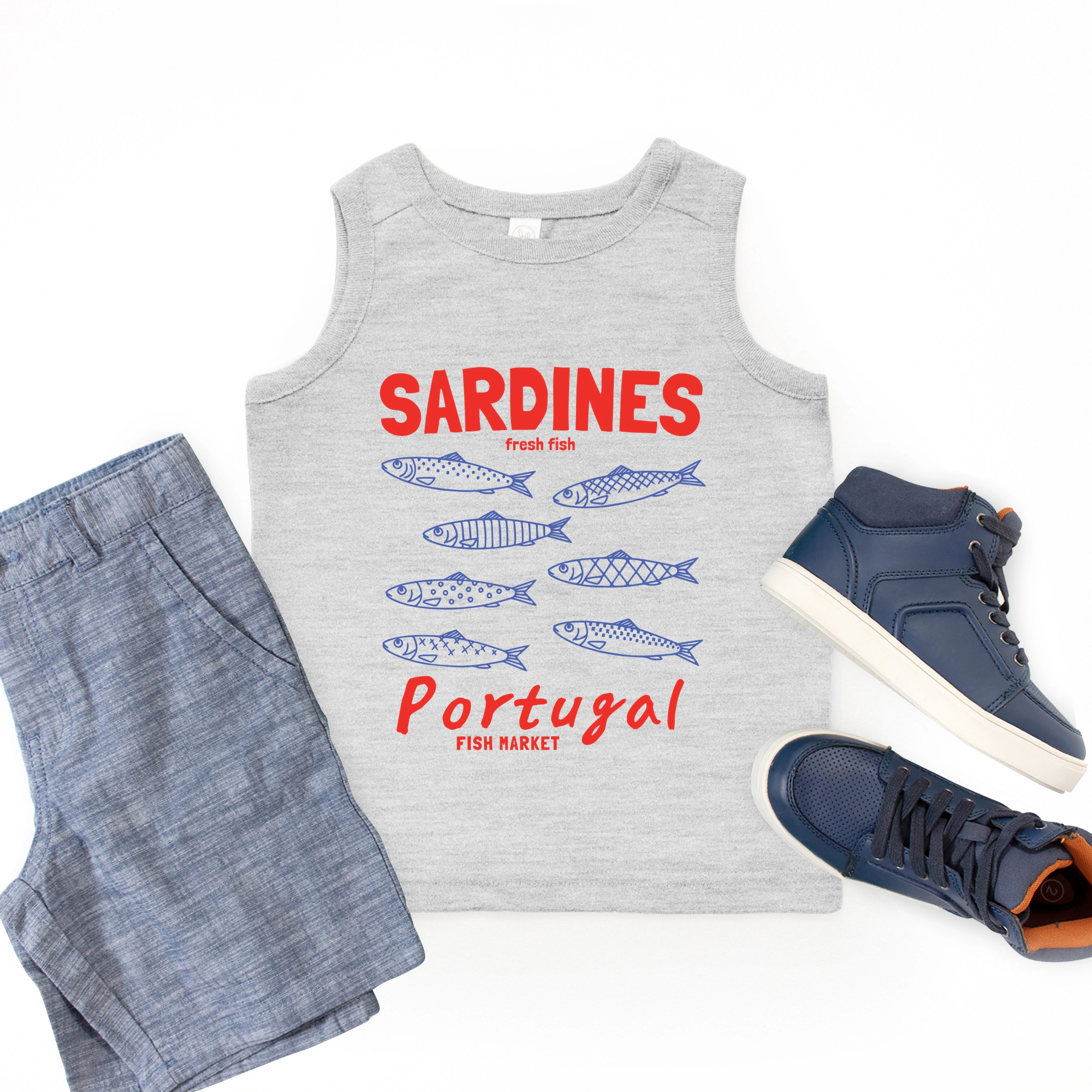 The Juniper Shop - Sardines Portugal Fish Market Youth Tank Top