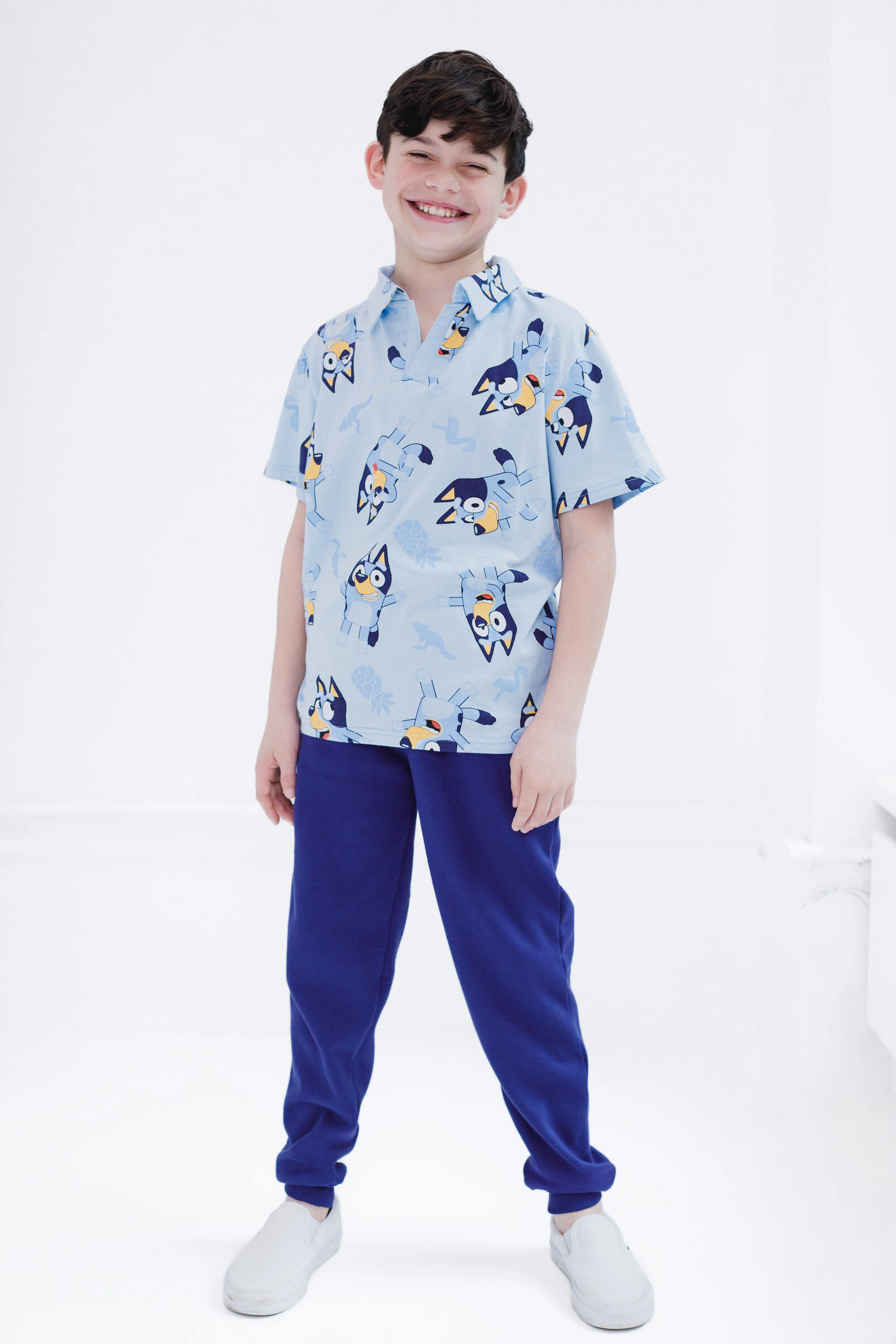 Bluey Boys' 2-Piece Polo and Pants Set