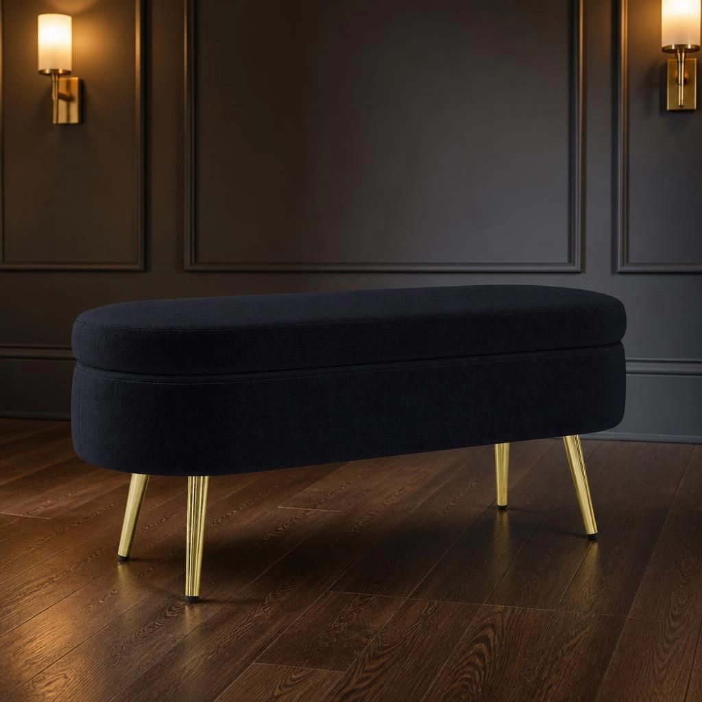 GOODSILO Upholstered Foam Top Storage Bench Extra Seating