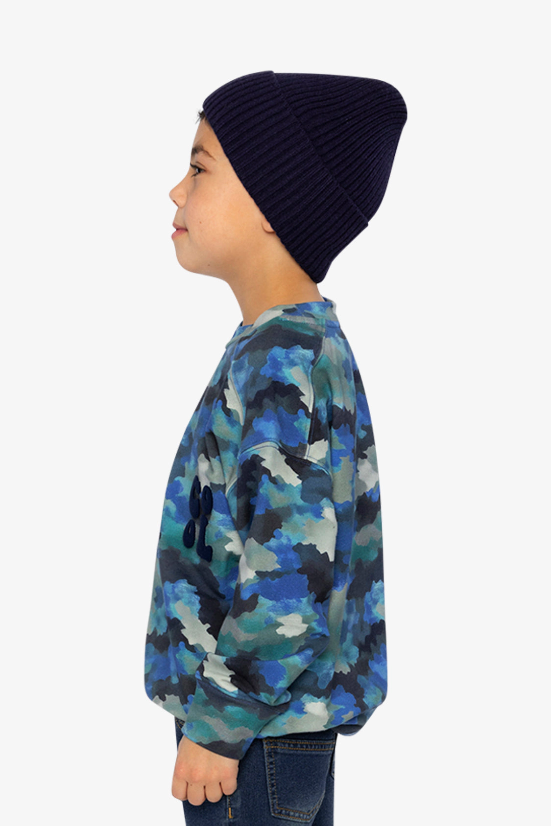 Deux par Boys Fleece Camouflage Sweatshirt with COOL Graphic