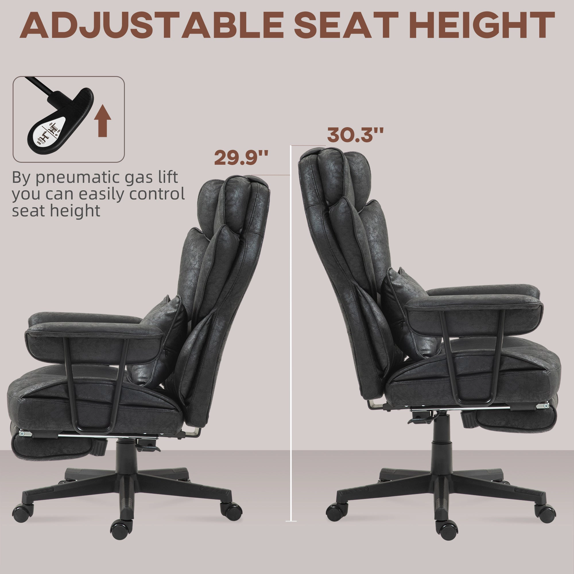 Platinum-Level Office Chairs Massage Executive Office Chair Big And Tall With Heat 6 Vibration Points Lumbar Support