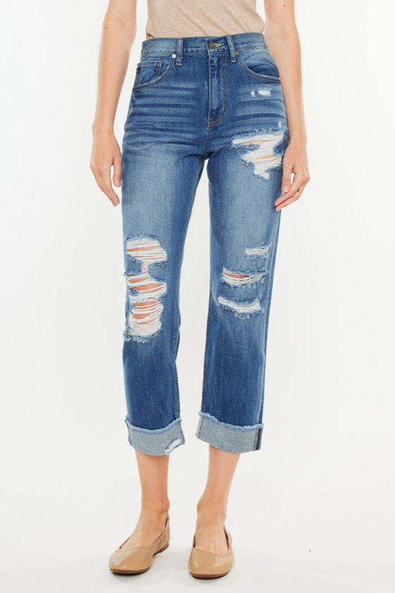KanCan Women's Essentials High Rise Straight Leg Jeans Eloise