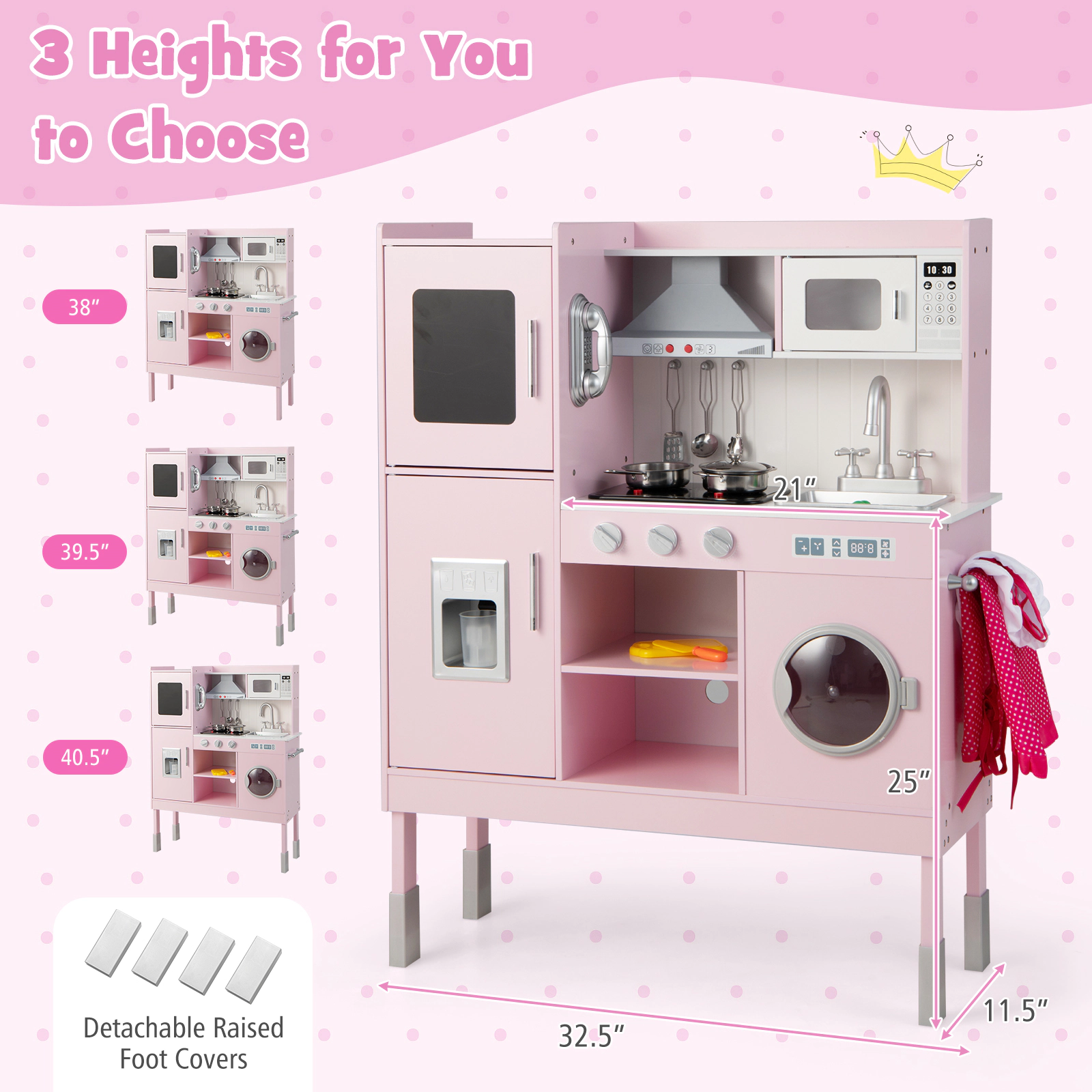 Hivvago Pretend Play Kitchen for Kids with 16 Pieces Accessories