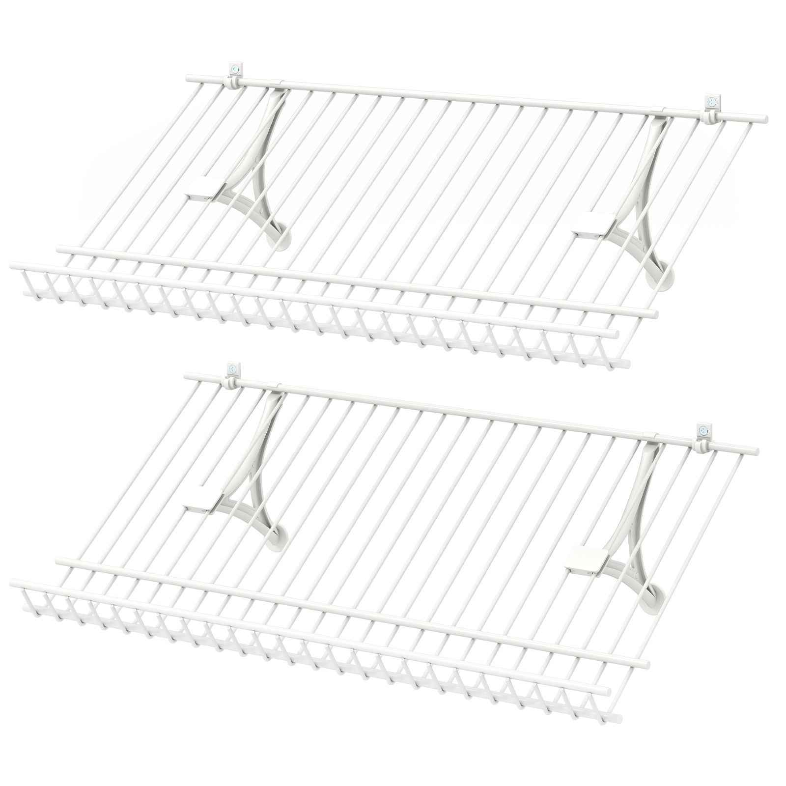 SlickBlue Metal Wall Mounted Shoe Rack, Floating Storage Shelves