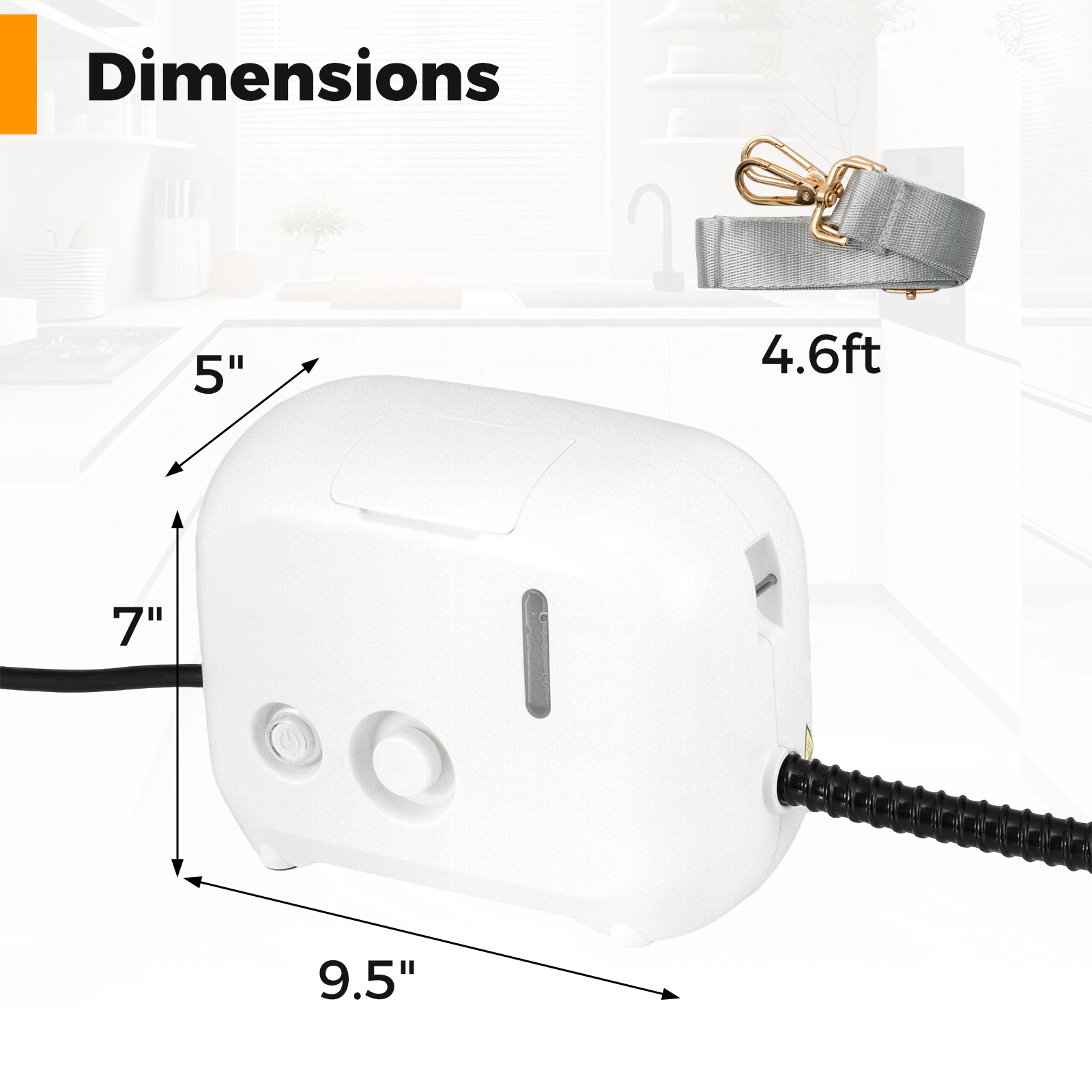 LJG 1500W Portable Steam Cleaner with 34 oz Water Tank