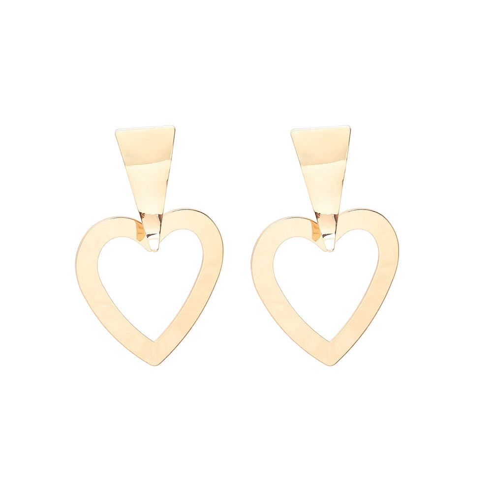 SOHI Women's Gold-Tone Heart Drop Earrings