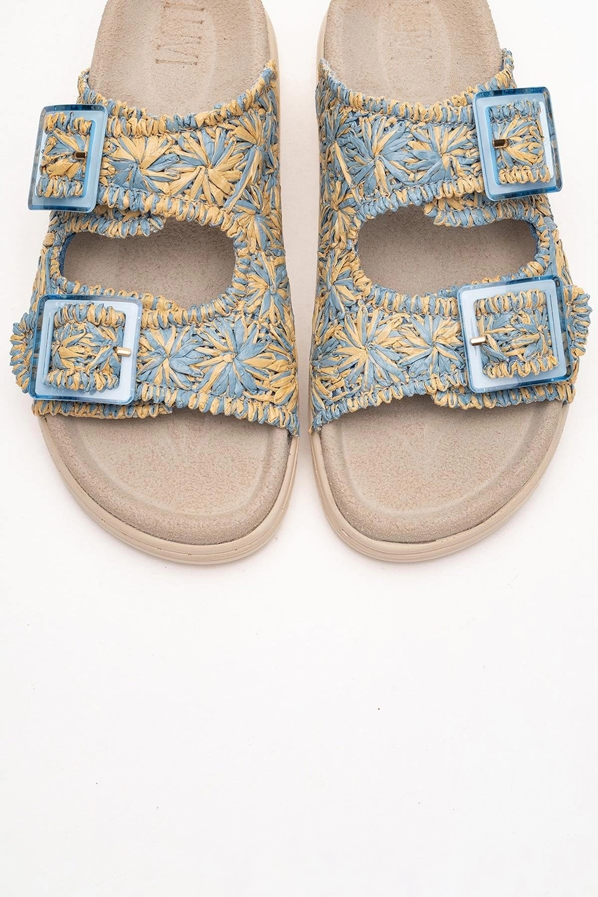 Forever & Always Womens Milana Leather Double‑Strap Sandals