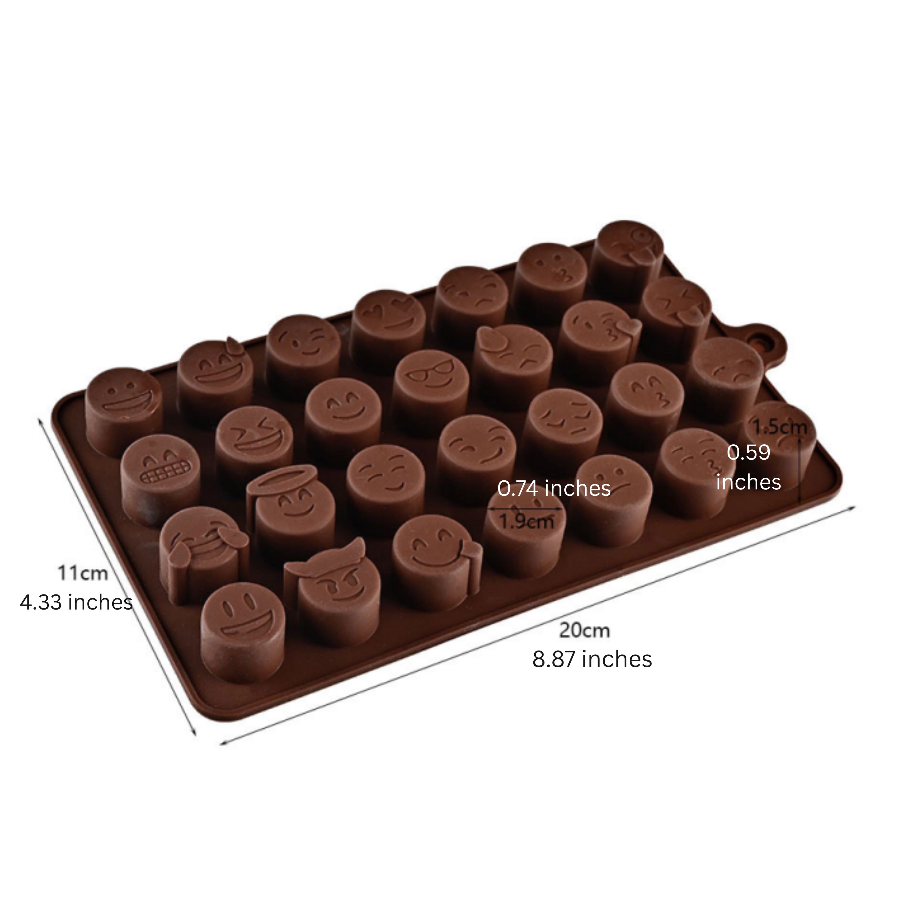 Kitcheniva 7.9 x 4.3 Inch Silicone Emoji Chocolate Mold With 28 Unique Emojis