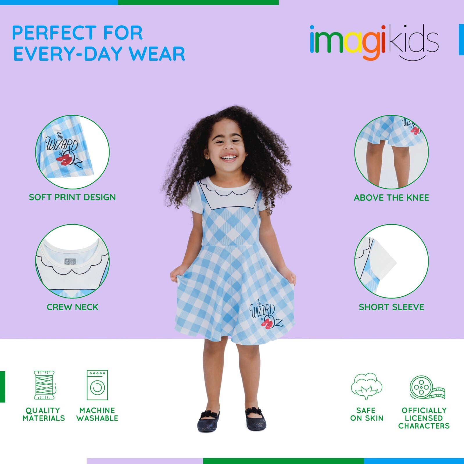 Wizard of Oz Dorothy Girls' Cosplay Skater Dress