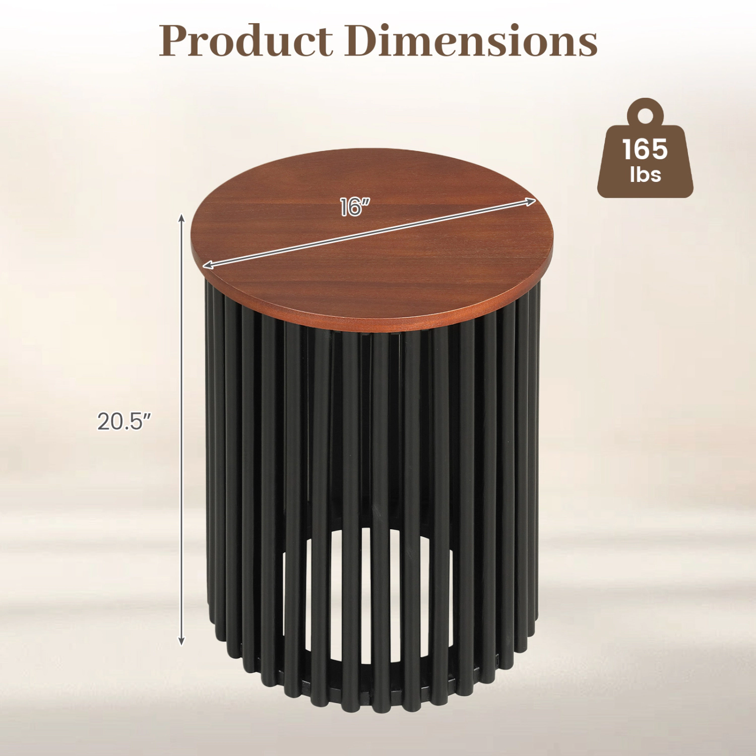 LJG 1 Piece Elegant Wooden Round Coffee Table for Living Room and Home Office