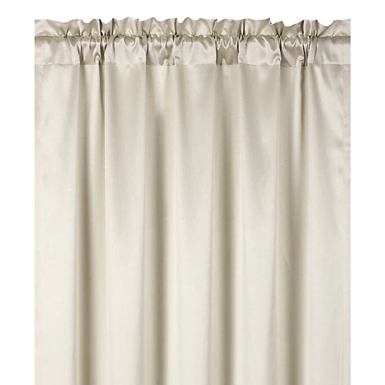 Kate Aurora 1 Piece Beige Regency Lux Rod Pocket Semi Sheer Window Curtain Panel - 84 in. Long