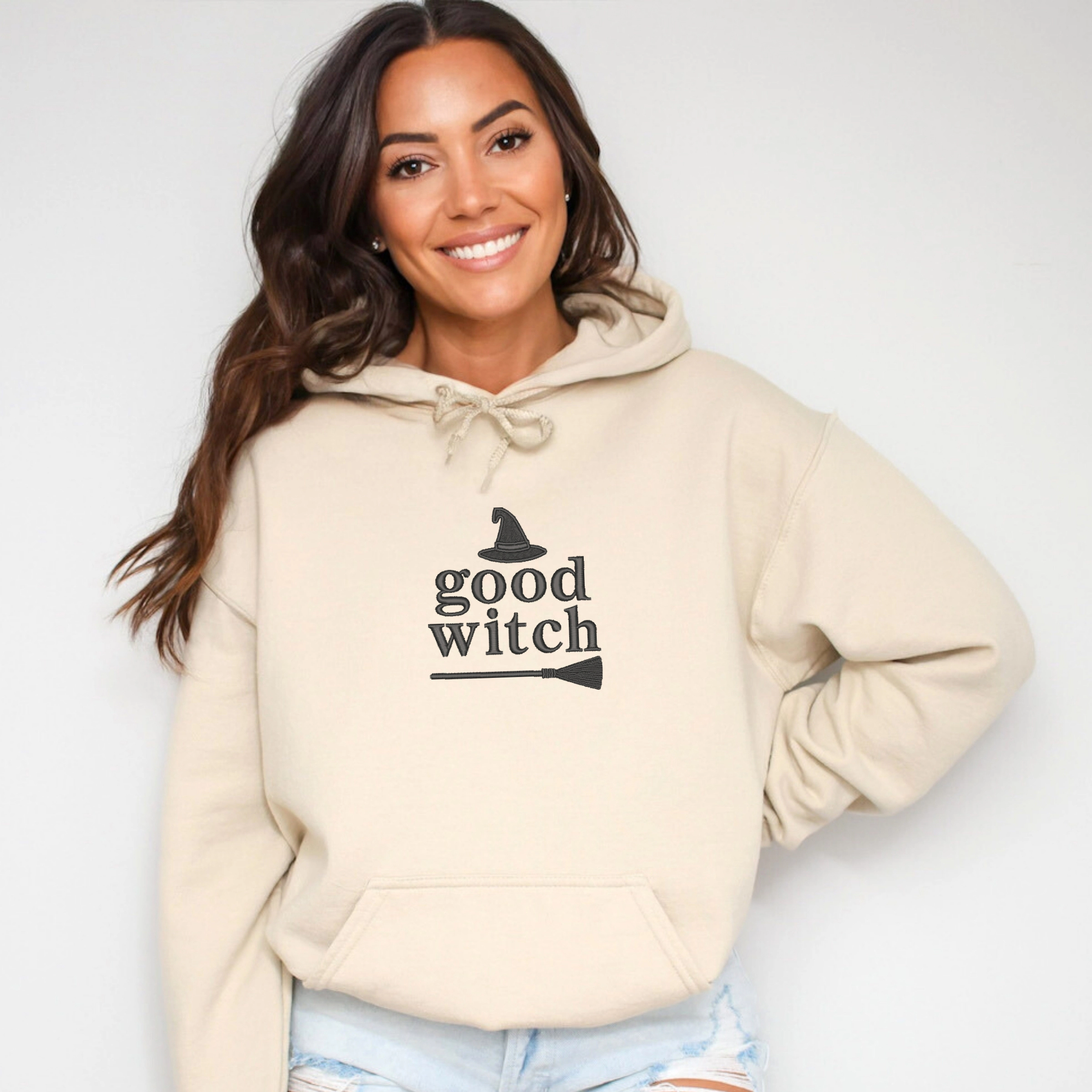 Simply Sage Market - Women's Graphic Hoodie Embroidered Good Witch
