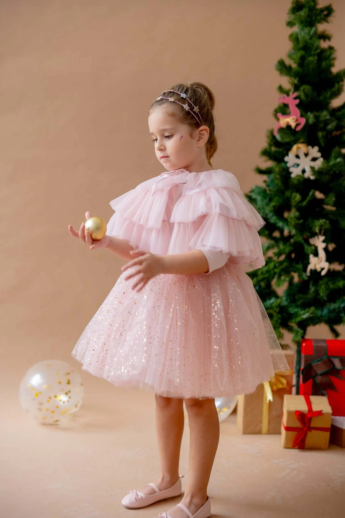 Mini Celebrities Girls Shiny Pink Dress Set