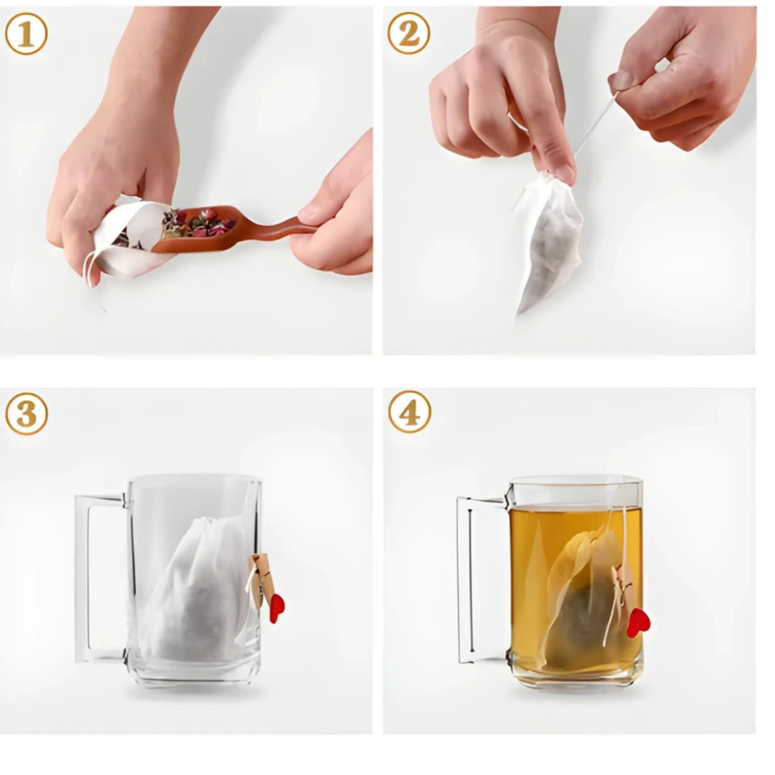 Kitcheniva 100 Pcs 2.75  x 3.54 Inch Disposable Tea Infuser Bags