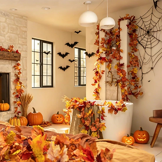 CovertSafe 26 Pack Artificial Maple Fall Leaf Garland Thanksgiving Home ...